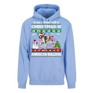 All I Want For Christmas Is American Bulldog Dog Xmas Gift Unisex Surf Hoodie