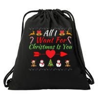 All I Want For Christmas Is You Couples Matching Christmas Matching Couples Drawstring Bag