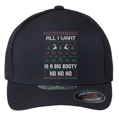 All I Want Is A Big Booty Ho For Christmas Gift Ugly Gift Flexfit Unipanel Trucker Cap