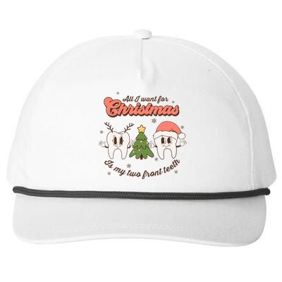 All I Want For Christmas Is My Two Front Teeth Xmas Tree Funny Gift Snapback Five-Panel Rope Hat