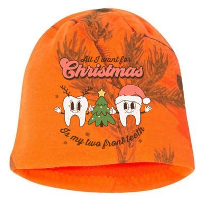 All I Want For Christmas Is My Two Front Teeth Xmas Tree Funny Gift Kati - Camo Knit Beanie