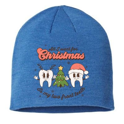 All I Want For Christmas Is My Two Front Teeth Xmas Tree Funny Gift Sustainable Beanie