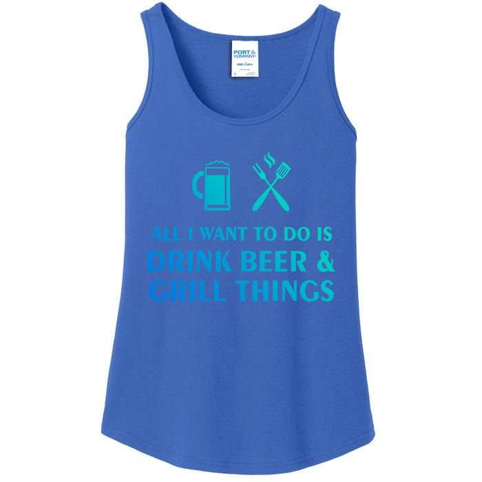 All I Want To Do Is Beer And Grill Things Bbq Cooking Gift Ladies Essential Tank