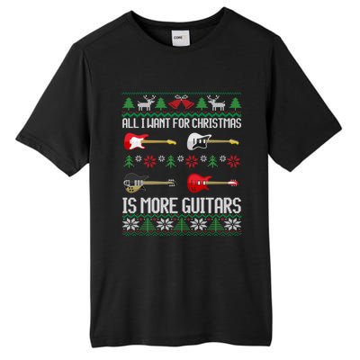 All I Want Is More Guitars Funny Guitarist Ugly Christmas Gift Tall Fusion ChromaSoft Performance T-Shirt