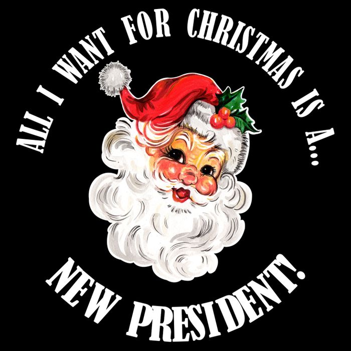 All I Want For Christmas Is A New President Funny Word Play Flexfit Unipanel Trucker Cap