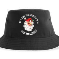 All I Want For Christmas Is A New President Funny Word Play Sustainable Bucket Hat