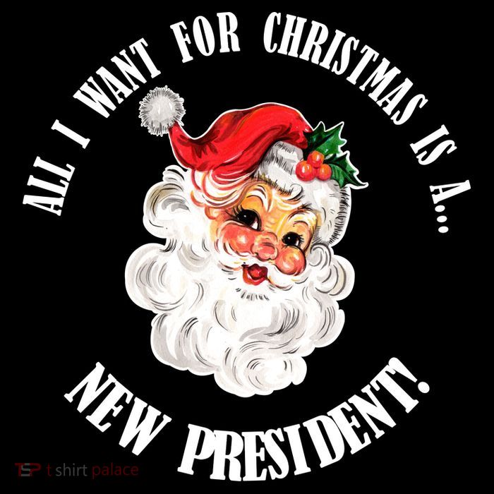 All I Want For Christmas Is A New President Funny Word Play Sustainable Bucket Hat