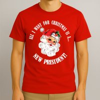 All I Want For Christmas Is A New President Funny Word Play T-Shirt