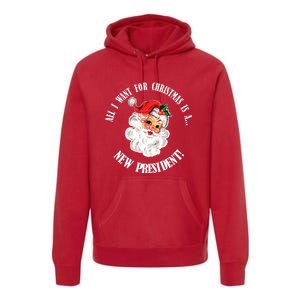 All I Want For Christmas Is A New President Funny Word Play Premium Hoodie