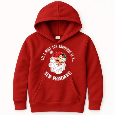 All I Want For Christmas Is A New President Funny Word Play Kids Hoodie