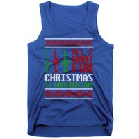 All I Want Is Guns Ugly Christmas Sweater Hunting Military Funny Gift Tank Top