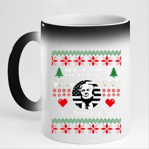 All I Want For Christmas Is Trump Back And New President 11oz Black Color Changing Mug