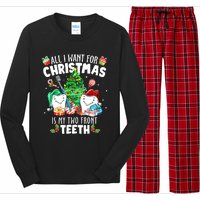 All I want for Christmas is My Two Front Teeth Santa Xmas Long Sleeve Pajama Set