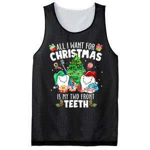 All I want for Christmas is My Two Front Teeth Santa Xmas Mesh Reversible Basketball Jersey Tank