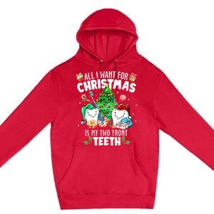 All I want for Christmas is My Two Front Teeth Santa Xmas Premium Pullover Hoodie