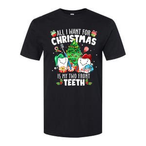 All I want for Christmas is My Two Front Teeth Santa Xmas Softstyle CVC T-Shirt