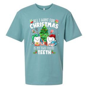 All I want for Christmas is My Two Front Teeth Santa Xmas Sueded Cloud Jersey T-Shirt