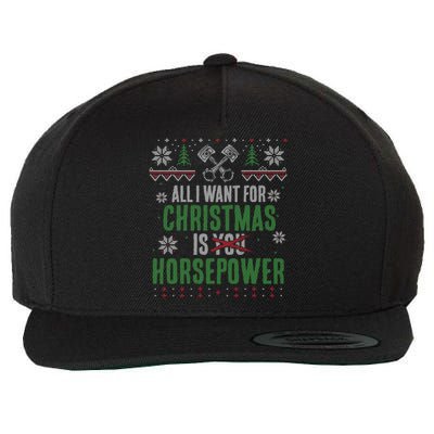 All I Want For Christmas Is Horsepower Xmas Cute Gift Wool Snapback Cap