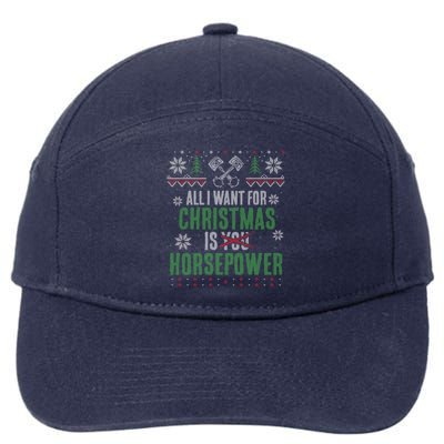 All I Want For Christmas Is Horsepower Xmas Cute Gift 7-Panel Snapback Hat