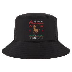 All I Want For Christmas Is A Horse Ugly Christmas Sweater Gift Cool Comfort Performance Bucket Hat