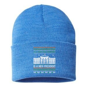 All I Want For Christmas Is A New President Xmas Funny Gift Sustainable Knit Beanie