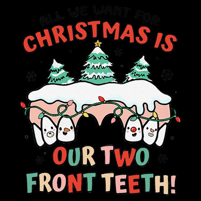 All I Want For Christmas Is My Two Front Teeth Xmas Dental Drawstring Bag