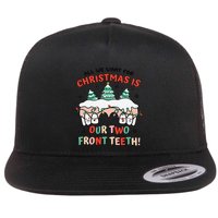 All I Want For Christmas Is My Two Front Teeth Xmas Dental Flat Bill Trucker Hat