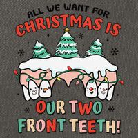 All I Want For Christmas Is My Two Front Teeth Xmas Dental Cotton Canvas Backpack