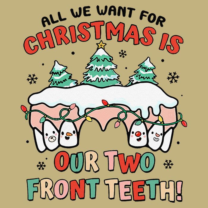 All I Want For Christmas Is My Two Front Teeth Xmas Dental Button
