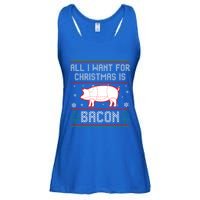 All I Want For Christmas Is Bacon Pig Ugly Christmas Sweater Gift Ladies Essential Flowy Tank