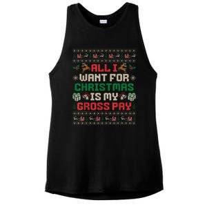 All I Want For Christmas Is My Gross Pay Joke Ladies PosiCharge Tri-Blend Wicking Tank