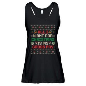 All I Want For Christmas Is My Gross Pay Joke Ladies Essential Flowy Tank