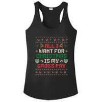 All I Want For Christmas Is My Gross Pay Joke Ladies PosiCharge Competitor Racerback Tank