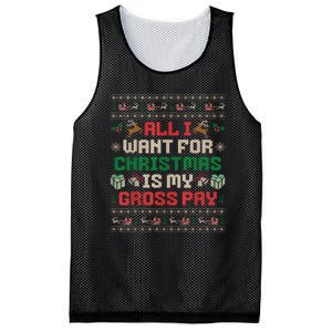 All I Want For Christmas Is My Gross Pay Joke Mesh Reversible Basketball Jersey Tank