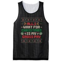 All I Want For Christmas Is My Gross Pay Joke Mesh Reversible Basketball Jersey Tank