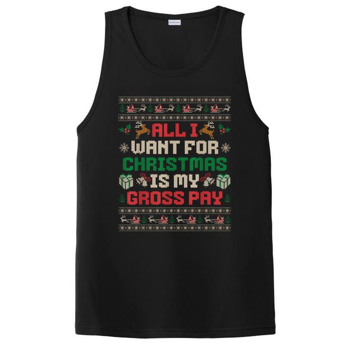 All I Want For Christmas Is My Gross Pay Joke PosiCharge Competitor Tank