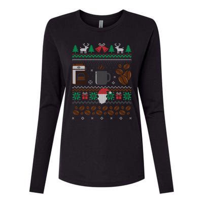 All I Want For Christmas Is Coffee Barista Ugly Sweater Gift Womens Cotton Relaxed Long Sleeve T-Shirt