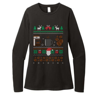 All I Want For Christmas Is Coffee Barista Ugly Sweater Gift Womens CVC Long Sleeve Shirt