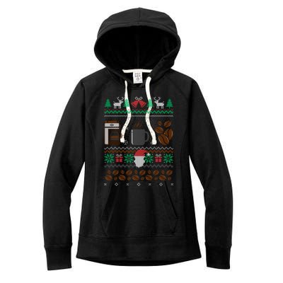 All I Want For Christmas Is Coffee Barista Ugly Sweater Gift Women's Fleece Hoodie