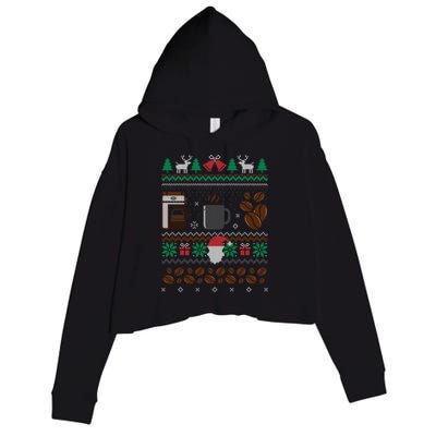 All I Want For Christmas Is Coffee Barista Ugly Sweater Gift Crop Fleece Hoodie