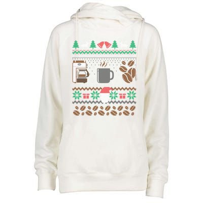 All I Want For Christmas Is Coffee Barista Ugly Sweater Gift Womens Funnel Neck Pullover Hood