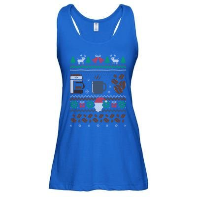 All I Want For Christmas Is Coffee Barista Ugly Sweater Gift Ladies Essential Flowy Tank