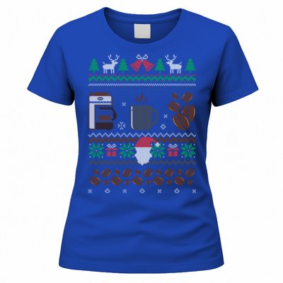 All I Want For Christmas Is Coffee Barista Ugly Sweater Gift Women's T-Shirt