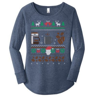 All I Want For Christmas Is Coffee Barista Ugly Sweater Gift Women's Perfect Tri Tunic Long Sleeve Shirt