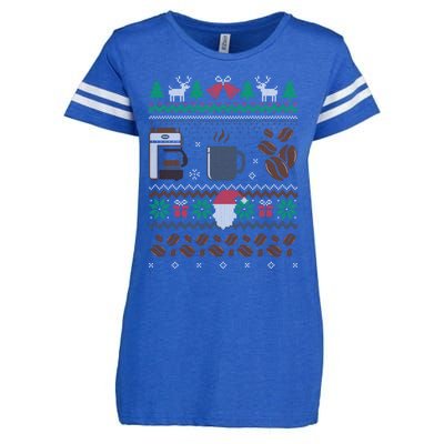 All I Want For Christmas Is Coffee Barista Ugly Sweater Gift Enza Ladies Jersey Football T-Shirt