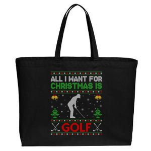 All I Want For Christmas Is Golf Cotton Canvas Jumbo Tote