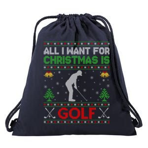 All I Want For Christmas Is Golf Drawstring Bag