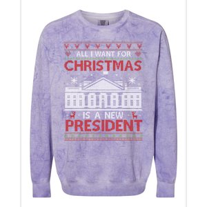 All I Want For Christmas Is A New President Xmas Cute Gift Colorblast Crewneck Sweatshirt