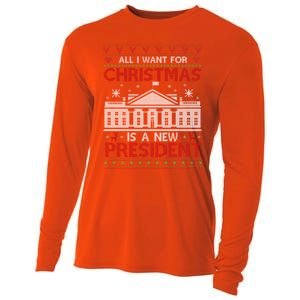 All I Want For Christmas Is A New President Xmas Cute Gift Cooling Performance Long Sleeve Crew