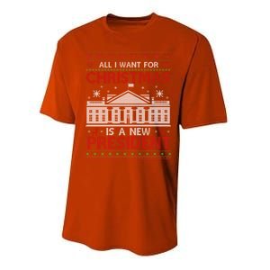 All I Want For Christmas Is A New President Xmas Cute Gift Performance Sprint T-Shirt